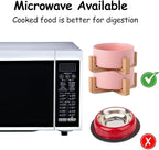 Petygooing Dog Cat Bowl Ceramic Pink Pet Dish with Stand for Food and Water, Modern Cute Matte Glaze Weighted Pet Bowls Set for Cats & Small Size Dogs 13.5 OZ (5.1In / 1.7 Cups) Pink