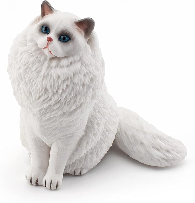 Ragdoll Cat Figurine Big Cat Animal Action Figure Cat Toy Cat Model Figure for Party Supplies Desktop Decoration Cake Toppers Collection Toys for Boys Girls Kid Toddlers