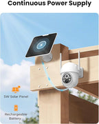 4G LTE Cellular Security Camera Wireless Outdoor with 3-Year Unlimited Data SIM Card, 2K Solar Camera, No WiFi Security Camera, Color Night Vision, 360° Viewing, PIR Motion Sensor, 2-Way Talk