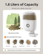 Hanging Rabbit Feeder, Programmable Automatic Pet Feeder with Dry Food Dispenser, Desiccant Bag and Portion Control for Rabbits Cats and Small Animals