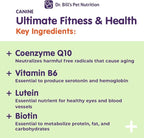 Dr. Bill’s Canine Ultimate Fitness & Health Vitamins for Dogs | Multivitamin for Dogs w/Coenzyme Q-10, Vitamin E, Vitamin D-3, Biotin, Folic Acid, Hyaluronic Acid Dog Vitamins and Supplements 340g