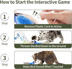 Catnip Cat Toys Boredom Relieve Teeth and Kicking Feather Cat Toys Interactive with Lifelike Chirp Sound Chirping Bird Kitten Toy Real Feather (6 Pack)