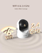 Tenda 2K Indoor Security Camera, WiFi6 Pet Camera for Home Security, 360°, 2-Way Audio, Motion Detection for Baby and Pet Monitor, Night Vision, Cloud & SD Card Storage, One-Touch Call (CP3-V3.0)