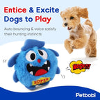 Petbobi Upgrade Dog Toys Interactive Monster Plush Ball Shake Squeak Crazy Bouncer Toy Exercise Electronic Toy for Puppy Motorized Entertainment for Pets