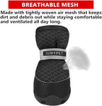 QUMY 4PCS Dog Shoes for Small Dogs, Hot Pavement Summer Puppy Dog Boots & Paw Protectors with Soft Anti-Slip Rubber Sole, Mesh Breathable Dog Booties for Hardfloors, Walking Running Black Size 3