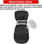 QUMY 4PCS Dog Shoes for Small Dogs, Hot Pavement Summer Puppy Dog Boots & Paw Protectors with Soft Anti-Slip Rubber Sole, Mesh Breathable Dog Booties for Hardfloors, Walking Running Black Size 5