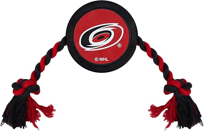 Pets First NHL Carolina Hurricanes Puck Toy for Dogs & Cats. Play Hockey with Your Pet with This Licensed Dog Tough Toy Reward!