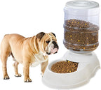 Automatic Dog Feeders for Large Dogs,Gravity Dog Food Dispenser,Automatic Cat Feeder Food Dispenser,Pet Feeder Station Travel Supply Feeder for Large Dog, Gray