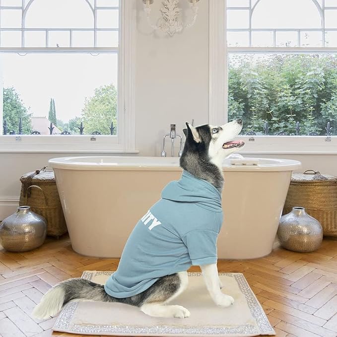 BINGPET Security Dog Hoodies Puppy Sweater Cold Weather Dog Coats Soft Brushed Fleece Pet Clothes Hooded Sweatshirt for Dog Cat