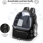 Cat Backpack Carrier for Cats and Small Dogs, Breathable Cat Bubble Backpack, Airline Approved Pet Travel Carrier for Hiking Camping Outdoor(Black)