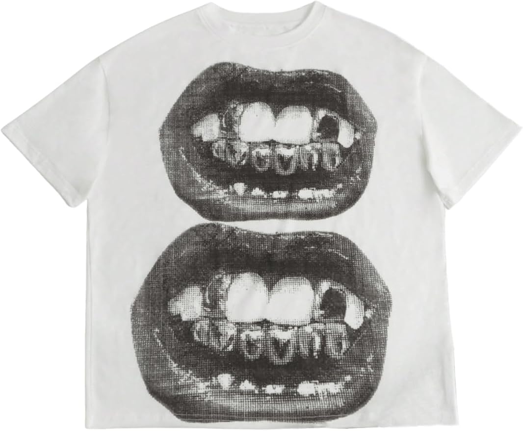 Floerns Women's Graphic Short Sleeve T Shirts Y2k Round Neck Streetwear Tee Shirts