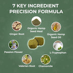 Calming Hemp Chews for Dogs - Relieve Anxiety & Stress - Organic Hemp, Chamomile, Protein Powder, Valerian Root - Natural Calming Aid - Vet Formulated, USA Made - Duck Flavor - 120 Count