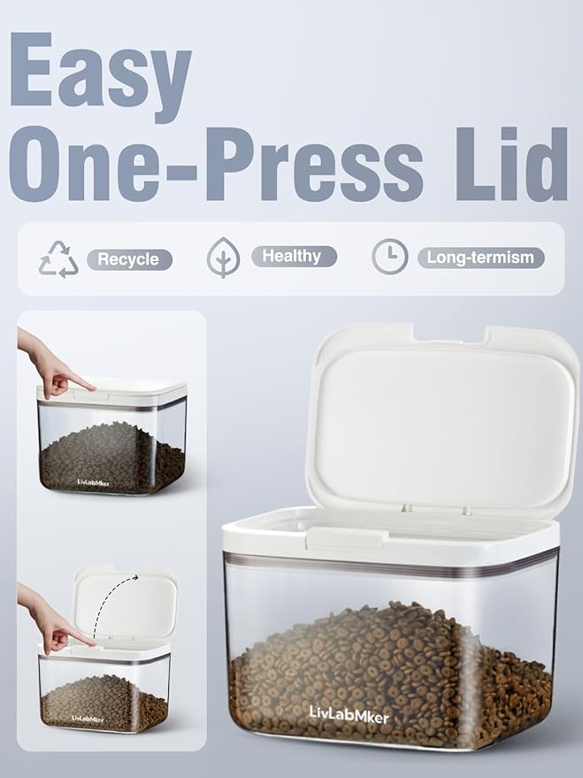 12lbs/200OZ/10.6qt Airtight Dog food storage container with lids,Dog Treat Container With Measuring cup,Dry Pet Food storage bin for Dogs,Cats,and Birds 11L