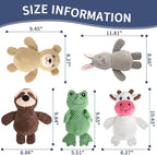 5-Pack Squeaky Dog Toys – Durable Animal-Shaped Plush Chew Toys for Dogs, Handmade Interactive Puppy Toys with Squeaker, Perfect for Reducing Destructive Behavior