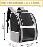 Texsens Pet Carrier Backpack with Window Blind for Small Cats Dogs, Ventilated Design, Safety Straps, Buckle Support, Collapsible, Designed for Travel, Hiking, Winter Outing, Outdoor, Go to Vet