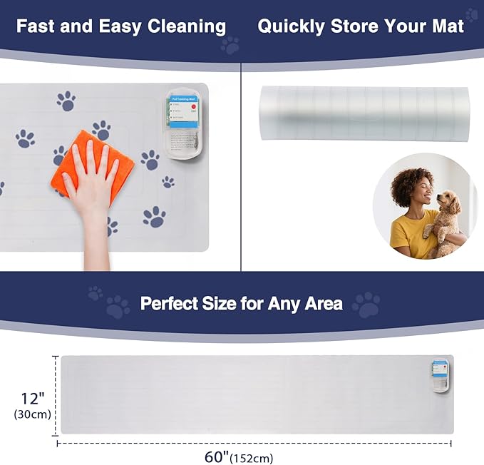 PAPARELA Scat Shock Mat for Dogs and Cats Indoor, Pet Shock Mats for Training Pets, Electric Repellent Mat Keeps Dogs and Cats Off Counter, Couch and Sofa, 3 Training Modes (60"x 12" Two Pieces)