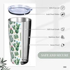Cactus Tumbler with Lid and Straw, 20 Oz Stainless Cup Steel Insulated Water Bottle Travel Coffee Mug