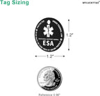 MYLUCKYTAG QR Code ESA Emotional Support Dog ID Tag - Pet Online Profile - Scan QR Receive Instant Pet Location Alert Email