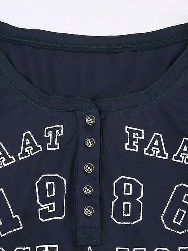 Xineicy Women's Y2K Long Sleeve Henley Tops Casual T-Shirts for Women Slim Fit Vintage Graphic Crop Tops