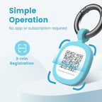 Pawaii QR Code Dog ID Tag, Silent Silicone Tag, Modifiable Pet Online Profile, Free Emergency Contact, Scan QR for Instant Pet Location Alert Email, 1Pack (Sky Blue)