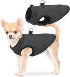 SCENEREAL Winter Dog Vest Coat with Harness Built In, Warm Puppy Jacket for Small Medium Dogs, Cold Weather Coat with Zipper, Fleece Puffer Vest Windproof Snow Clothes