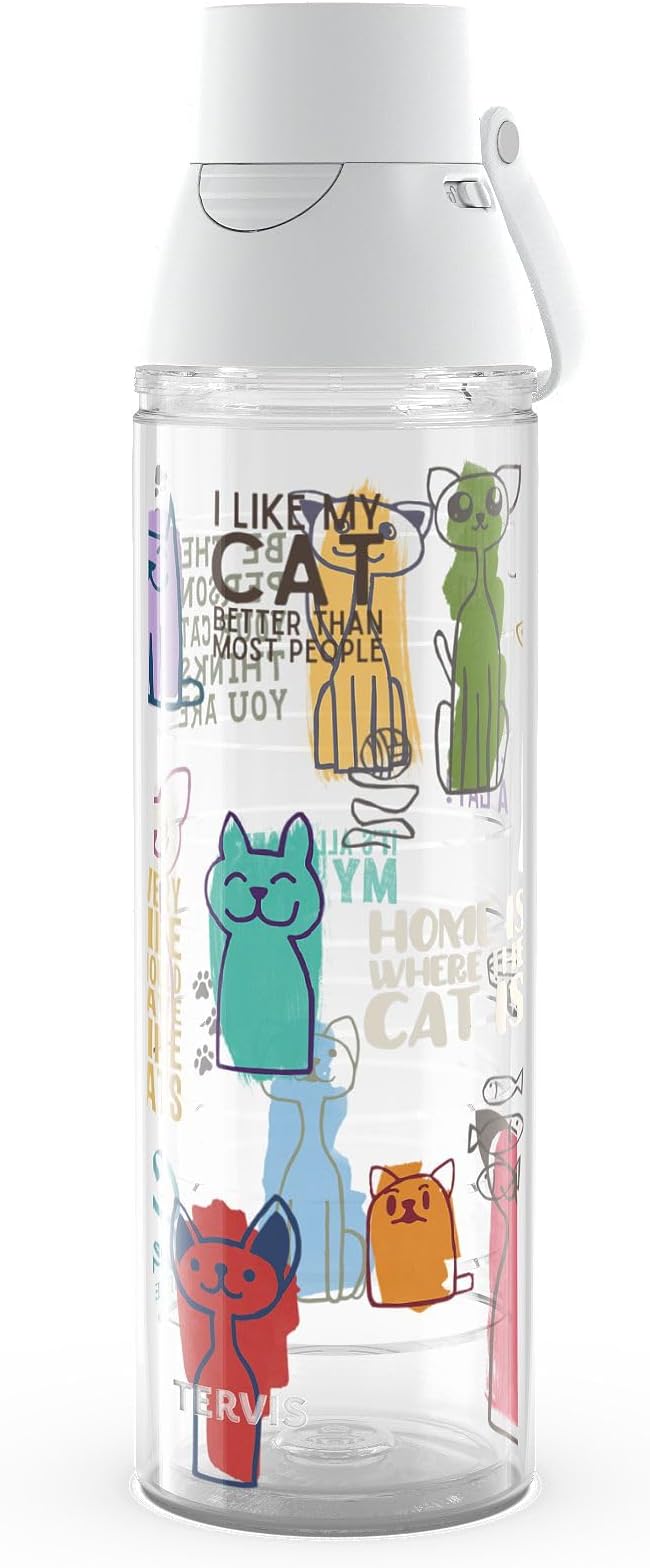 Tervis Venture Lite Cat Sayings Made in USA Double Walled Insulated Tumbler Travel Cup Keeps Drinks Cold & Hot, 24oz Water Bottle, Classic
