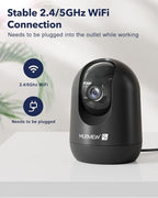 MUBVIEW Cameras for Home Security, Indoor Security Camera, 2.4/5GHz WiFi Wired Camera Ideal for Dog/Elder/Baby, Motion Tracking, Two-Way Audio, Pan Tilt, 7X24, 2K Night Vision