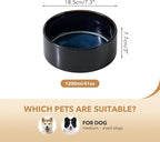 Ceramic 7.3inch Dog Bowl for Medium Breed Dogs, Anti-Slip and Weighted Pet Food and Water Dishes (Single Bowl, Starry Sky)