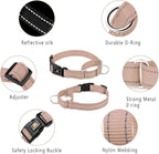 Plutus Pet Reflective Martingale Collar with Buckle - Durable and Adjustable Training Collar for No Pulling, Dog Choker Collar for Small Medium Large Dogs, Beige, L