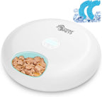 Ownpets 6 Meals Automatic Cat Feeder for Wet/Dry Food, with 2 Ice Packs, Programmable Timed Pet Feeder, Cordless Rechargeable Battery Auto Feeder for Cats/Small Dogs