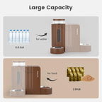 Gardner Pet Gravity Automatic 2-in-1 Pet Feeder, 0.8 Gallons*2 Cat Feeder and Water Dispenser Set, 100% BPA-Free and Stainless Steel Water Bowl for Dogs, Cats, Rabbits, Puppies (Dark Woodgrain)