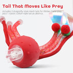 2Pack Interactive Cat Toys Ball for Indoor Cats with Elastic Mesh Net Tails – 3 Working Modes for Agile Movement, Motion Activated, USB-C Rechargeable, Ideal for Indoor Cats (Red)