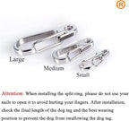 IVIA Dog Tag Clips / 2 Pack/Multiple Size 304 Stainless Steel Quick Clip with Rings/Easy Change Dog Cat ID Tag Holder for Small pet Collars and Harnesses.(2 Medium Silver)