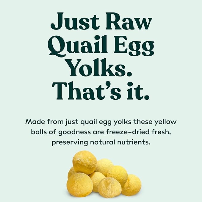 Little Hunter Freeze-Dried Raw Quail Egg Yolk for Dog & Cat Treats | Single-Ingredient High Protein, High Omega-3, Grain & Gluten-Free Training Reward | All Natural, Healthy Pet Treats, 4.2 oz