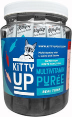 Lickable Cat Treats -Real Tuna Multivitamin Puree with Lysine & Taurine for Indoor Cats | Grain-Free, Squeeze Tube (50 Pack)