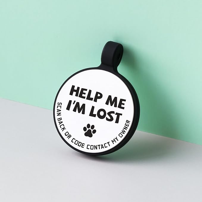 MYLUCKYTAG Silent Silicone QR Code Dog Tags - Scan QR for Instant Pet Location Alerts