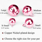 4 Sets Cat Bell for Dog Collar Charm Training Pet Pendant Accessories with 2 Pack Stainless Steel Dog Tag Clips(2 X-Small Pink)