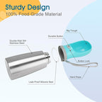 Portable Dog Water Bottle, 24 OZ, Stainless Steel Leak Proof Puppy Water Dispenser with Drinking Feeder for Pets Travel, Walking, Hiking and Outdoor Activities