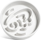 LE TAUCI Slow Feeder Dog Bowls Ceramic,3 Cups Slow Feeding Dog Bowl Medium Large Breed, Pet Bowl for Fast Eaters, Puzzle Pet Dishes, Angle White