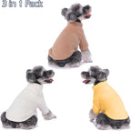 Dog Sweater, 3 Pack Dog Sweaters for Small Dogs Girl Boy, Ultra Soft Warm Puppy Clothes Dog Coat for Winter (Camel+Beige+Yellow, Medium)