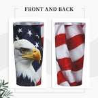 Dujiea 20oz Tumbler With Lid And Straw, American Flag Eagle Vacuum Insulated Iced Coffee Mug, Reusable Travel Cup Stainless Steel Water Bottle