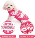 KOOLTAIL Cable Knit Dog Sweater Turtleneck, Cold Weather Pullover Classic Knitwear, Snowflake Pattern Thick Warm Winter Pet Clothes, Dog Christmas Sweater for Small Medium Large Dogs Girl, Pink SM
