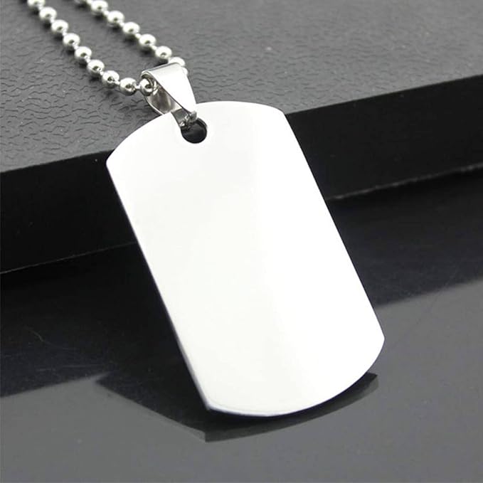 Orgrimmar 100 PCS Dog Tags Shiny Stainless Steel Military spec Rolled Edge Backing Dog Tags for Dogs Engraved- Blank