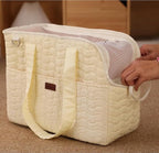 Small Puppy Carriers Bag Cat Purse,Recommand for Lazy/Gentle Adult Pets,Fashion Woman Dogs Totes Lightweight Pups Kitties Bunny Go to Vet Picnic Outdoor (Light Yellow)