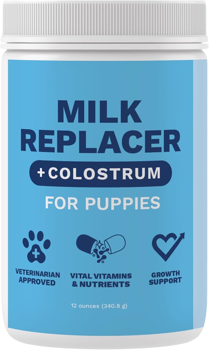 Under the Weather Puppy Milk Replacer Powder + Colostrum | Puppy Milk Replacement Formula | Nutrient-Rich Formula with Colostrum for Immune & Digestive Support – 12 oz