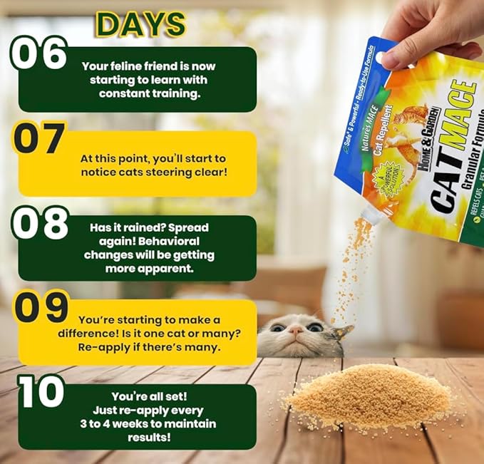 Nature's Mace Cat Mace, Cat Repellent Outdoor Granular, Deterrent, Stop Cats, Keep Cats Away, for Yard, Garden, Anti Cat Pee, No-Dig, Training Tool, 6 lb, Safe to Use Around People, Pets, Plants