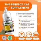 Liquid Health Pets Wild Caught Omega 3 Fish Oil for Cats - Liquid Omega 3 Supplement for Cats with EPA+DPA+DHA - Reduce Itching, Support Joint, Immunity, Brain, Heart Health - Made in The USA (8 oz)
