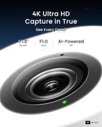 youkey 4K Wired Security Camera Outdoor, F1.0 Color24 Night Vision, Plug-in Cameras for Home Security Outside, 24/7 Continuous Recording, 130°FOV, 2.4/5GHz WiFi 6, Bluetooth Pairing, No Monthly Fees