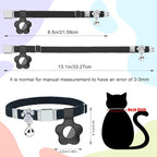 Personalized Safety Elastic Cat Collars with Bell Soft Silicone Cover for Air Tag,Laser Customized Stretch Kitten Collars for Girls Boys Cats (Black)