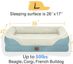Orthopedic Foam Large Dog Bed XLarge Dog Bed with Removable Washable Cover Pet Beds with Bolster Waterproof Cover Large Size Dogs